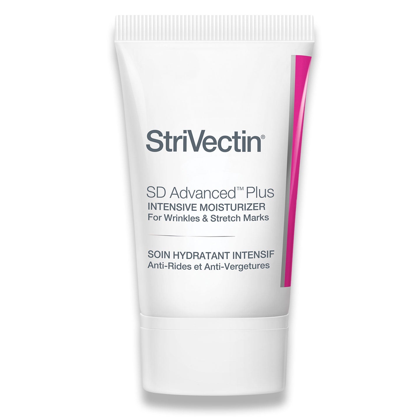 White and pink tube of StriVectin SD Advanced Plus Intensive Moisturizer for wrinkles and stretch marks