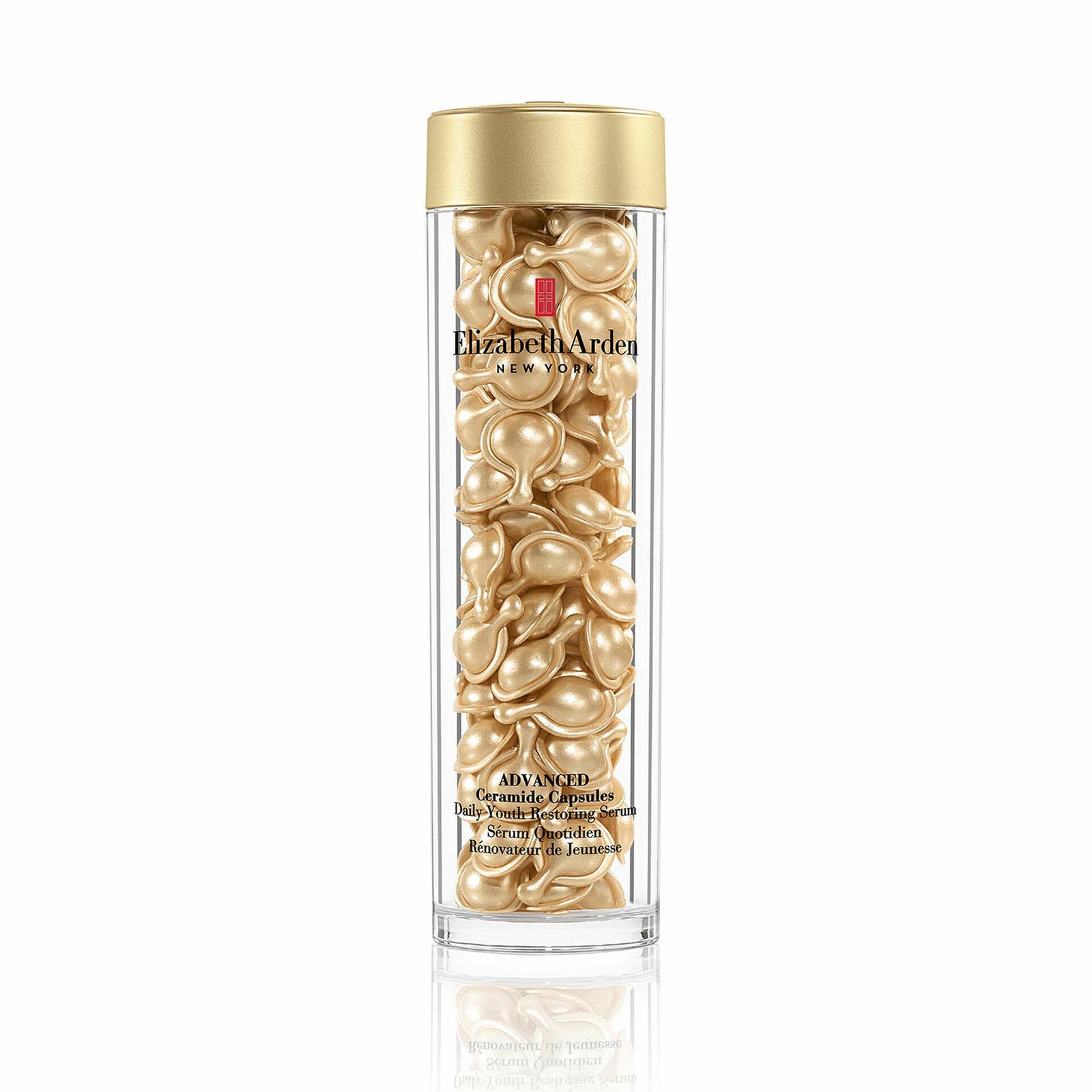 Amber Elizabeth Arden Advanced Ceramide Capsules single dose serum capsules in a clear jar
